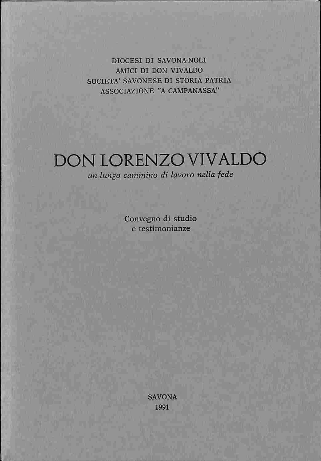 Don Lorenzo Vivaldo. Un lungo cammino di lavoro nella fede
